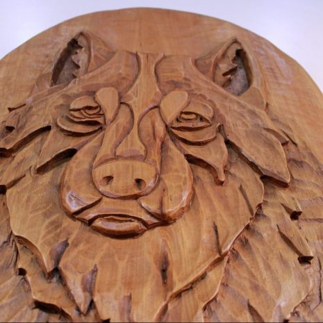 18 madera figura lobo
